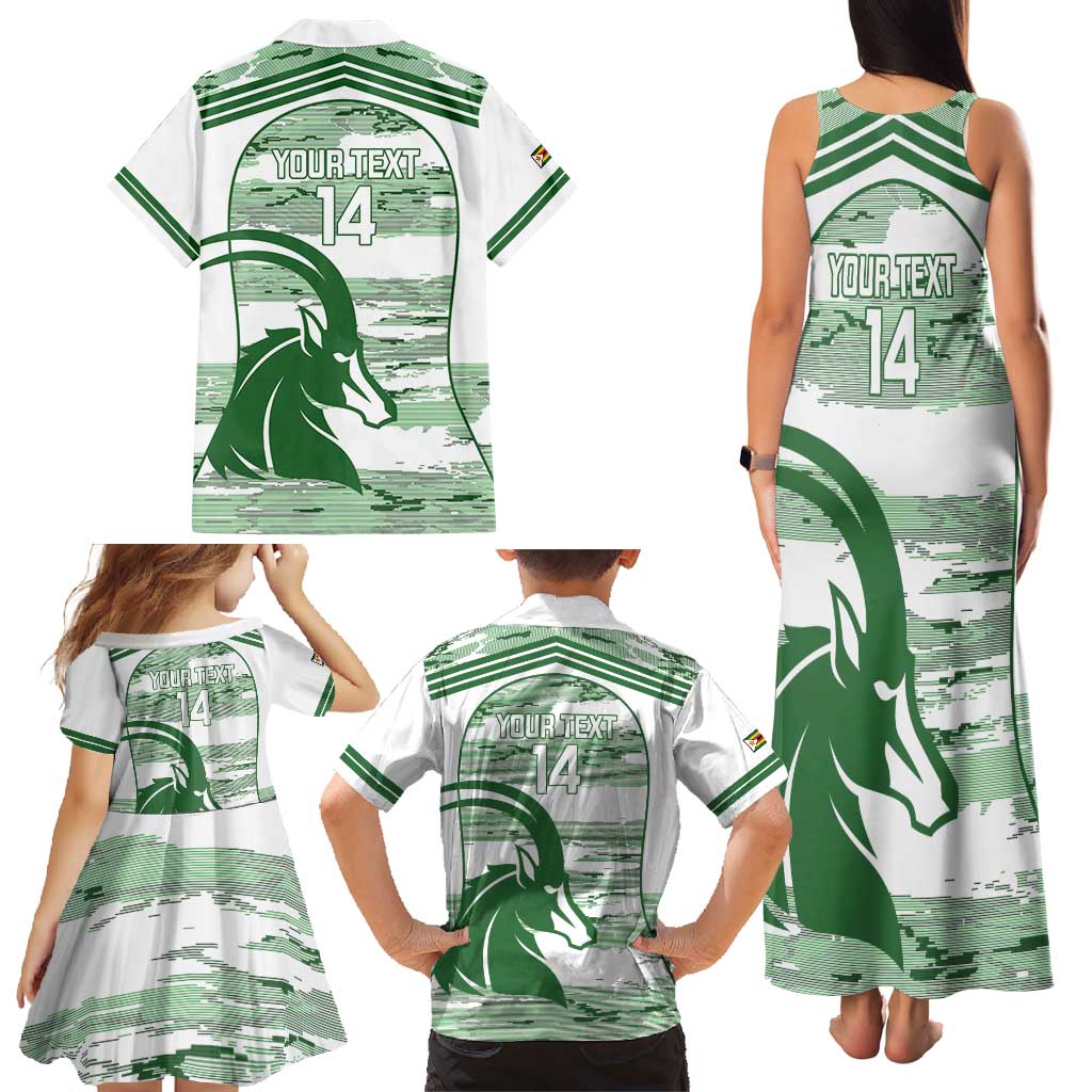 Zimbabwe Rugby Custom Family Matching Tank Maxi Dress and Hawaiian Shirt Come On Sables White Version - Wonder Print Shop