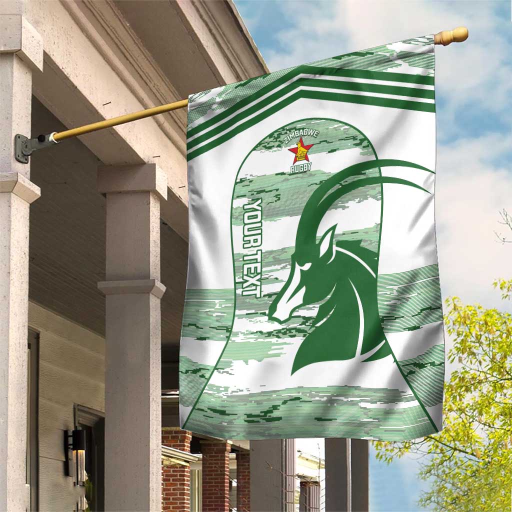 Zimbabwe Rugby Custom Garden Flag Come On Sables White Version - Wonder Print Shop