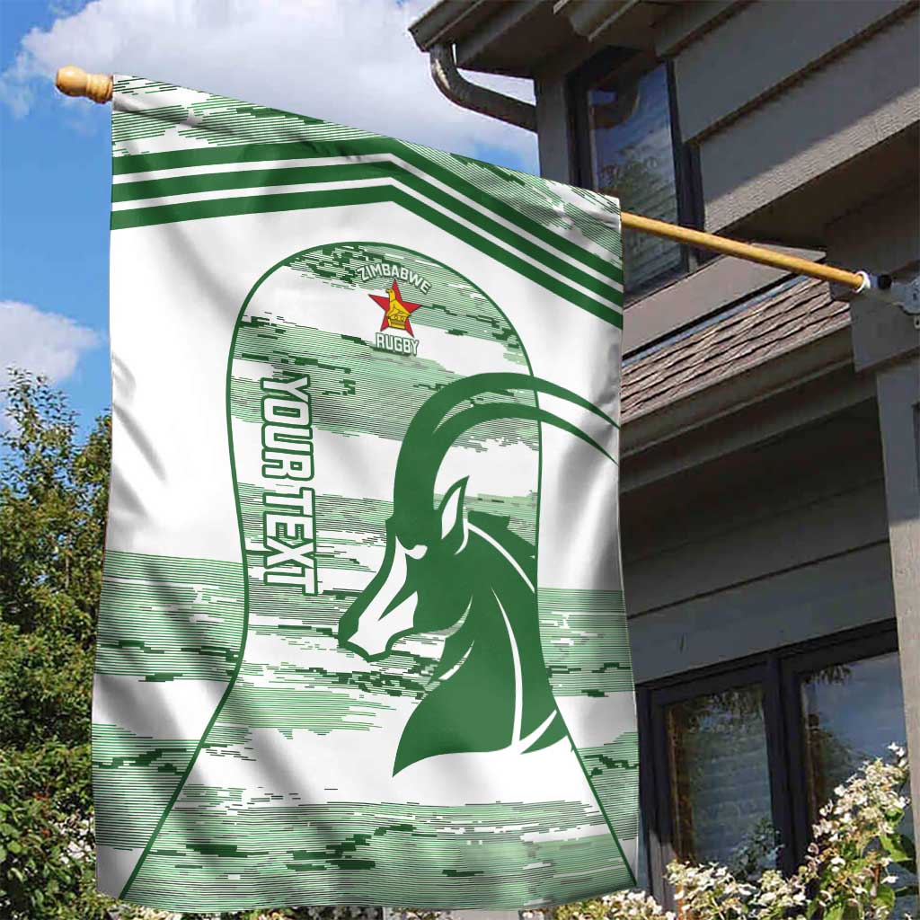Zimbabwe Rugby Custom Garden Flag Come On Sables White Version - Wonder Print Shop