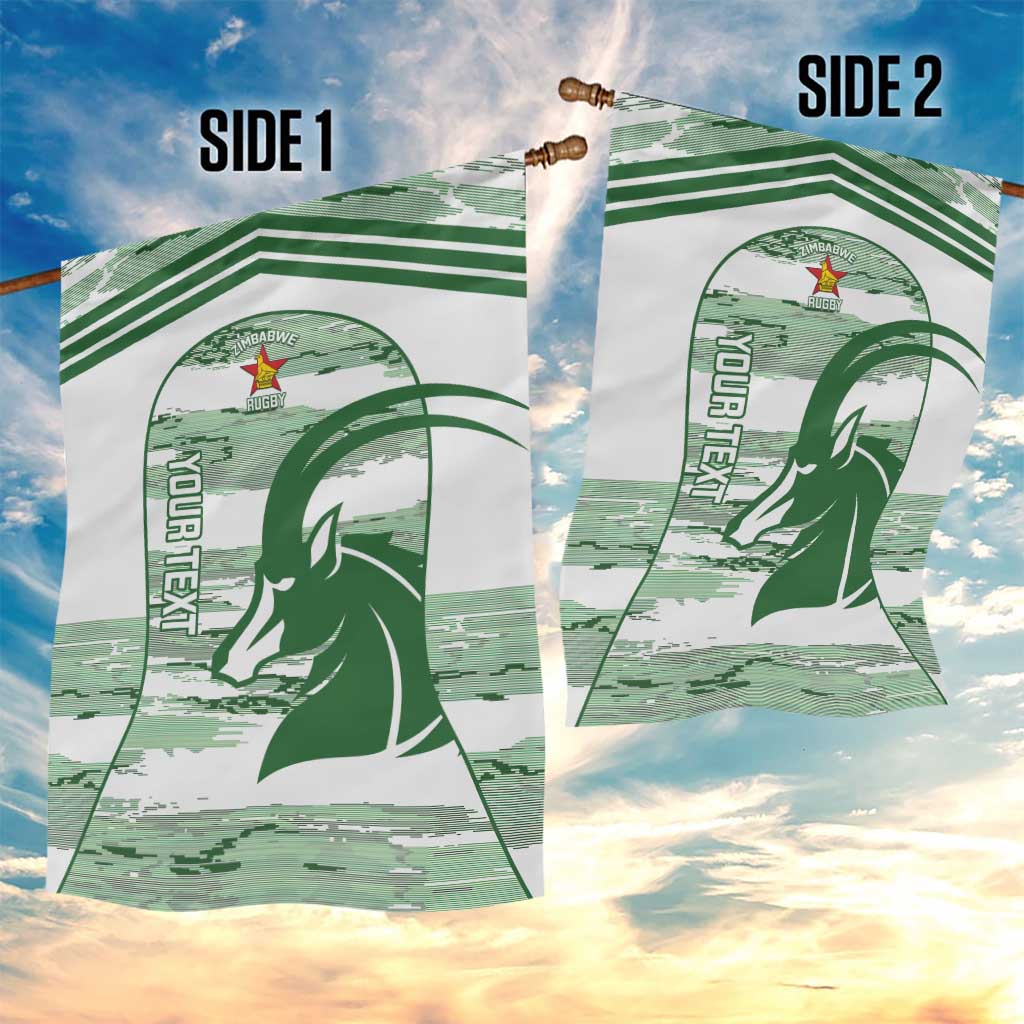 Zimbabwe Rugby Custom Garden Flag Come On Sables White Version - Wonder Print Shop