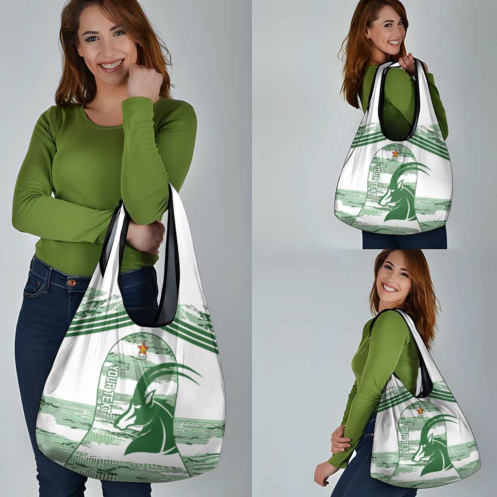 Zimbabwe Rugby Custom Grocery Bag Come On Sables White Version - Wonder Print Shop