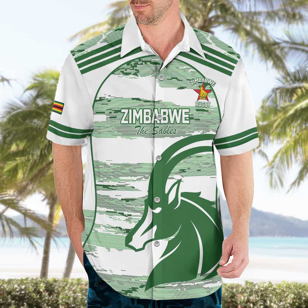 Zimbabwe Rugby Custom Hawaiian Shirt Come On Sables White Version - Wonder Print Shop