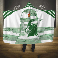 Zimbabwe Rugby Custom Hooded Blanket Come On Sables White Version - Wonder Print Shop