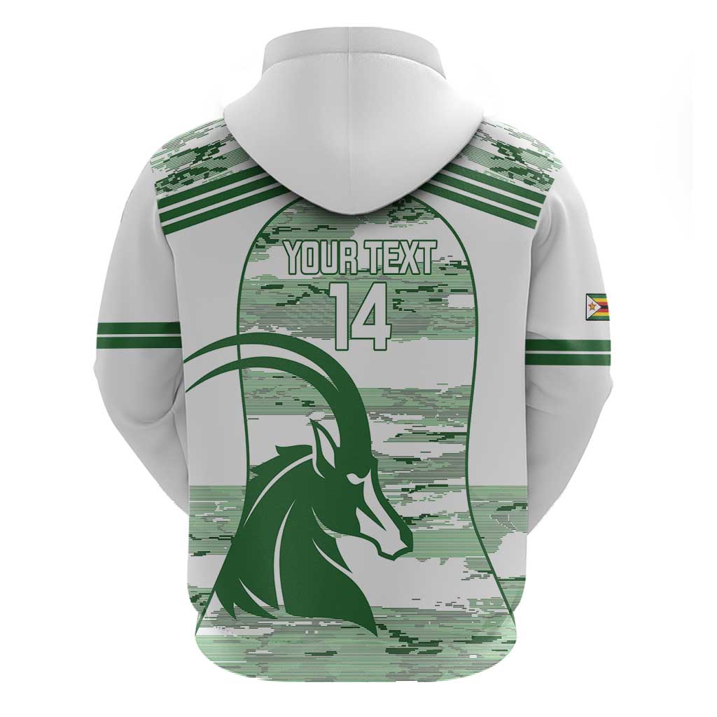 Zimbabwe Rugby Custom Hoodie Come On Sables White Version - Wonder Print Shop