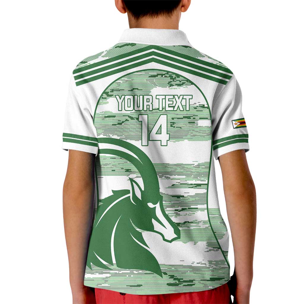 Zimbabwe Rugby Custom Kid Polo Shirt Come On Sables White Version - Wonder Print Shop