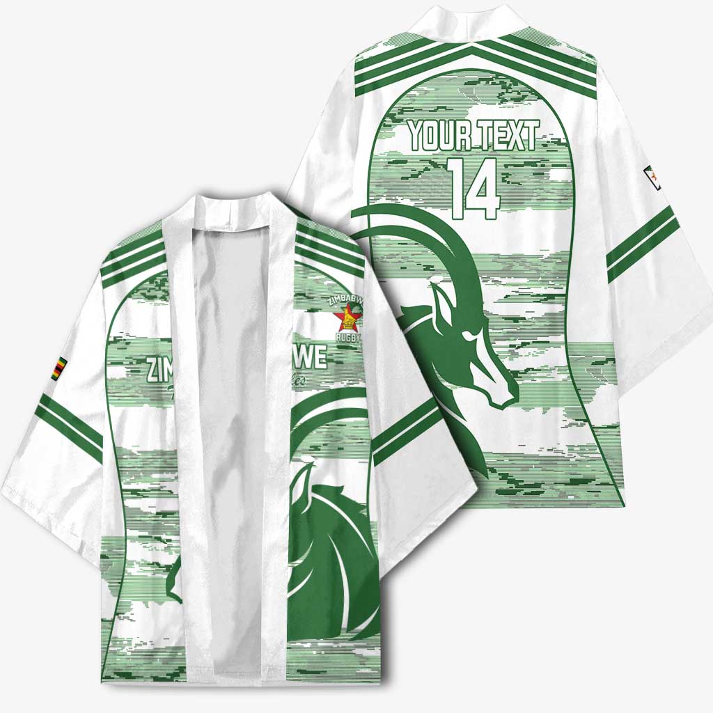 Zimbabwe Rugby Custom Kimono Come On Sables White Version - Wonder Print Shop