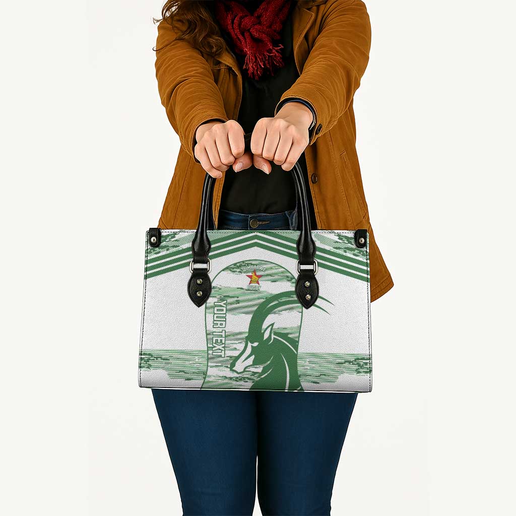 Zimbabwe Rugby Custom Leather Bag Come On Sables White Version - Wonder Print Shop