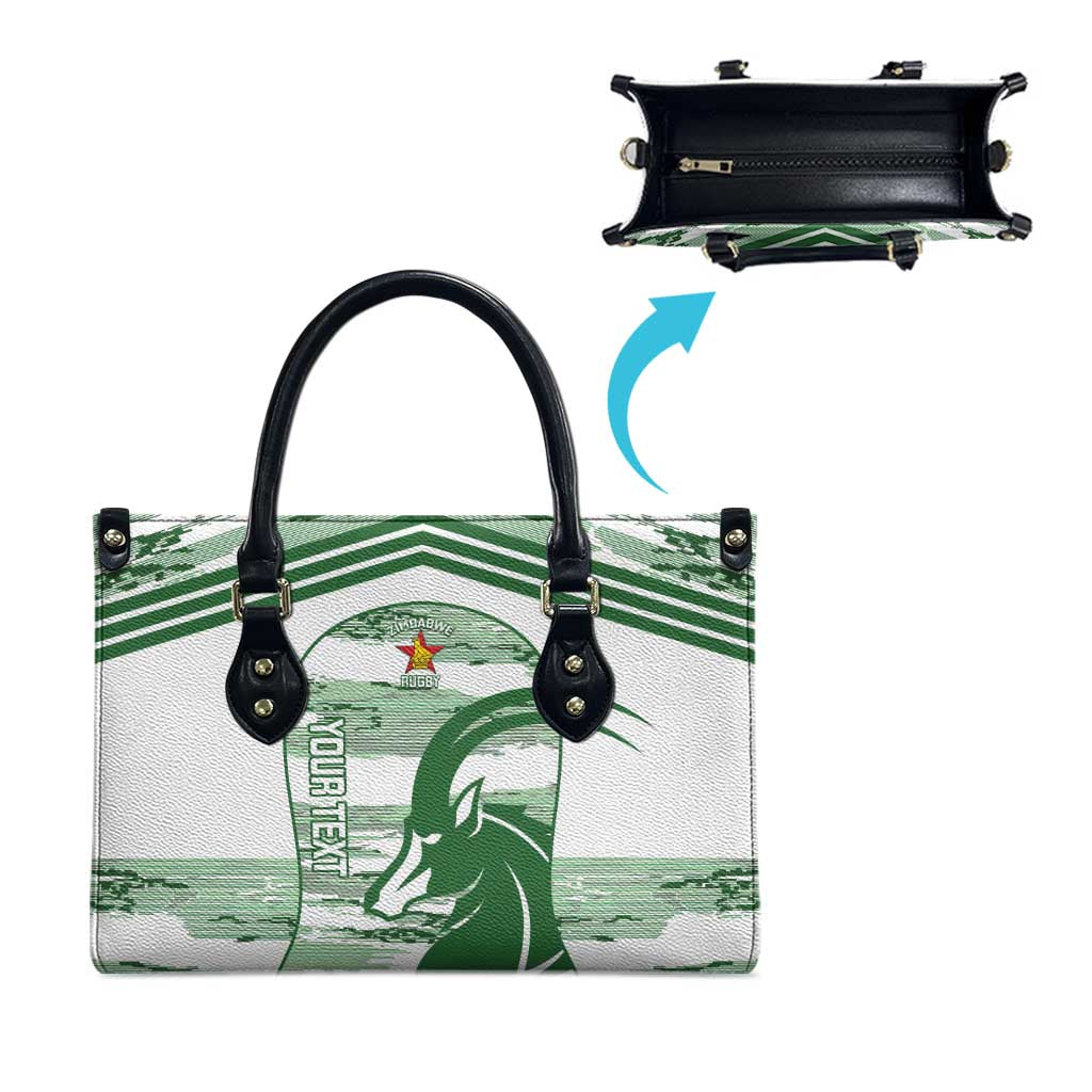 Zimbabwe Rugby Custom Leather Bag Come On Sables White Version - Wonder Print Shop