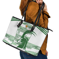 Zimbabwe Rugby Custom Leather Tote Bag Come On Sables White Version - Wonder Print Shop