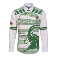 Zimbabwe Rugby Custom Long Sleeve Button Shirt Come On Sables White Version - Wonder Print Shop