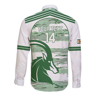 Zimbabwe Rugby Custom Long Sleeve Button Shirt Come On Sables White Version - Wonder Print Shop
