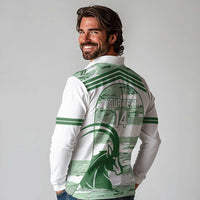 Zimbabwe Rugby Custom Long Sleeve Polo Shirt Come On Sables White Version - Wonder Print Shop