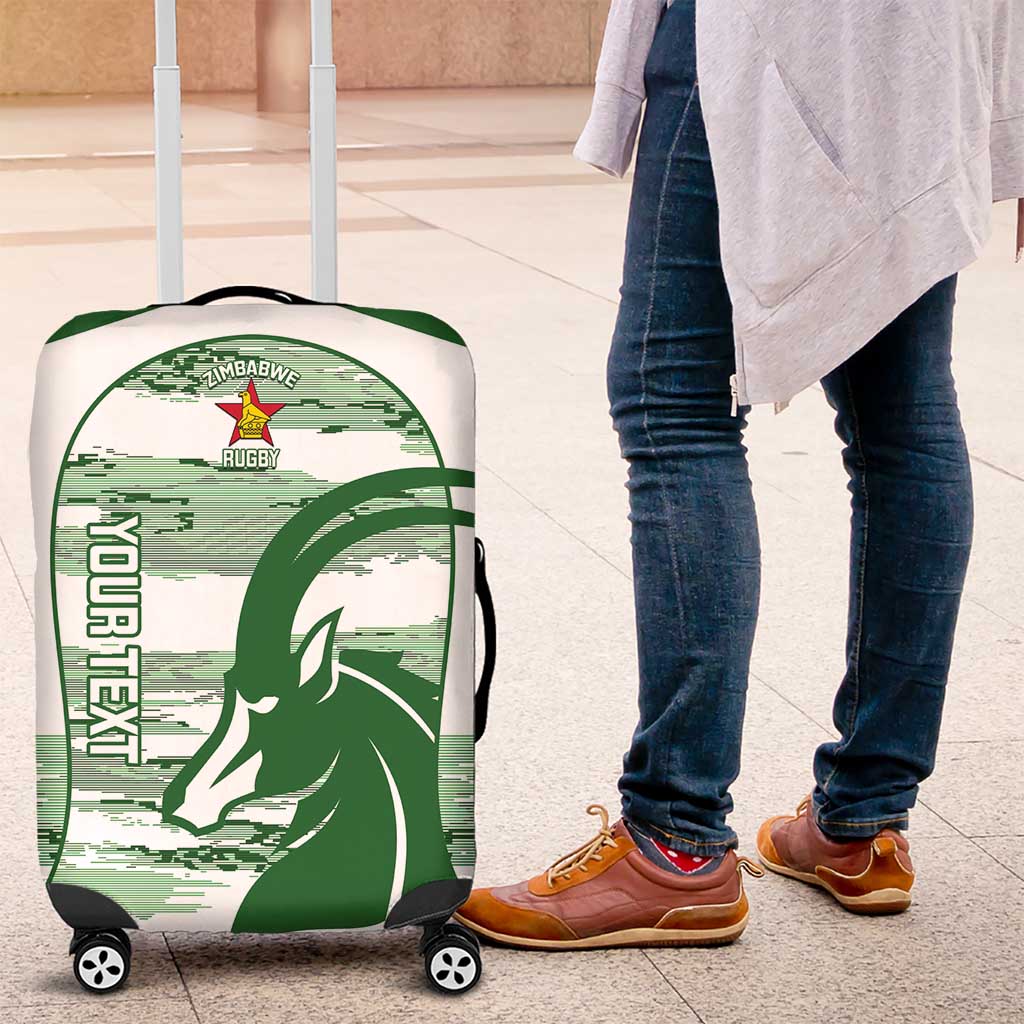 Zimbabwe Rugby Custom Luggage Cover Come On Sables White Version - Wonder Print Shop
