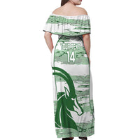 Zimbabwe Rugby Custom Off Shoulder Maxi Dress Come On Sables White Version - Wonder Print Shop