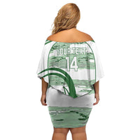 Zimbabwe Rugby Custom Off Shoulder Short Dress Come On Sables White Version - Wonder Print Shop