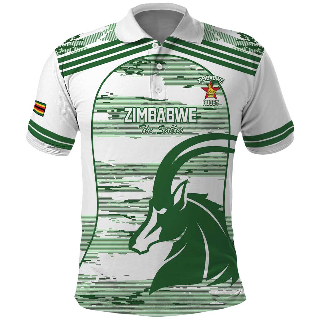 Zimbabwe Rugby Custom Polo Shirt Come On Sables White Version - Wonder Print Shop