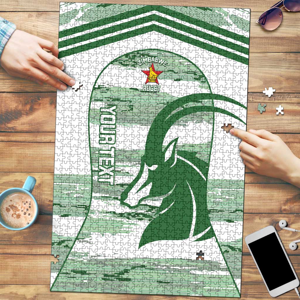 Zimbabwe Rugby Custom Puzzle Come On Sables White Version - Wonder Print Shop