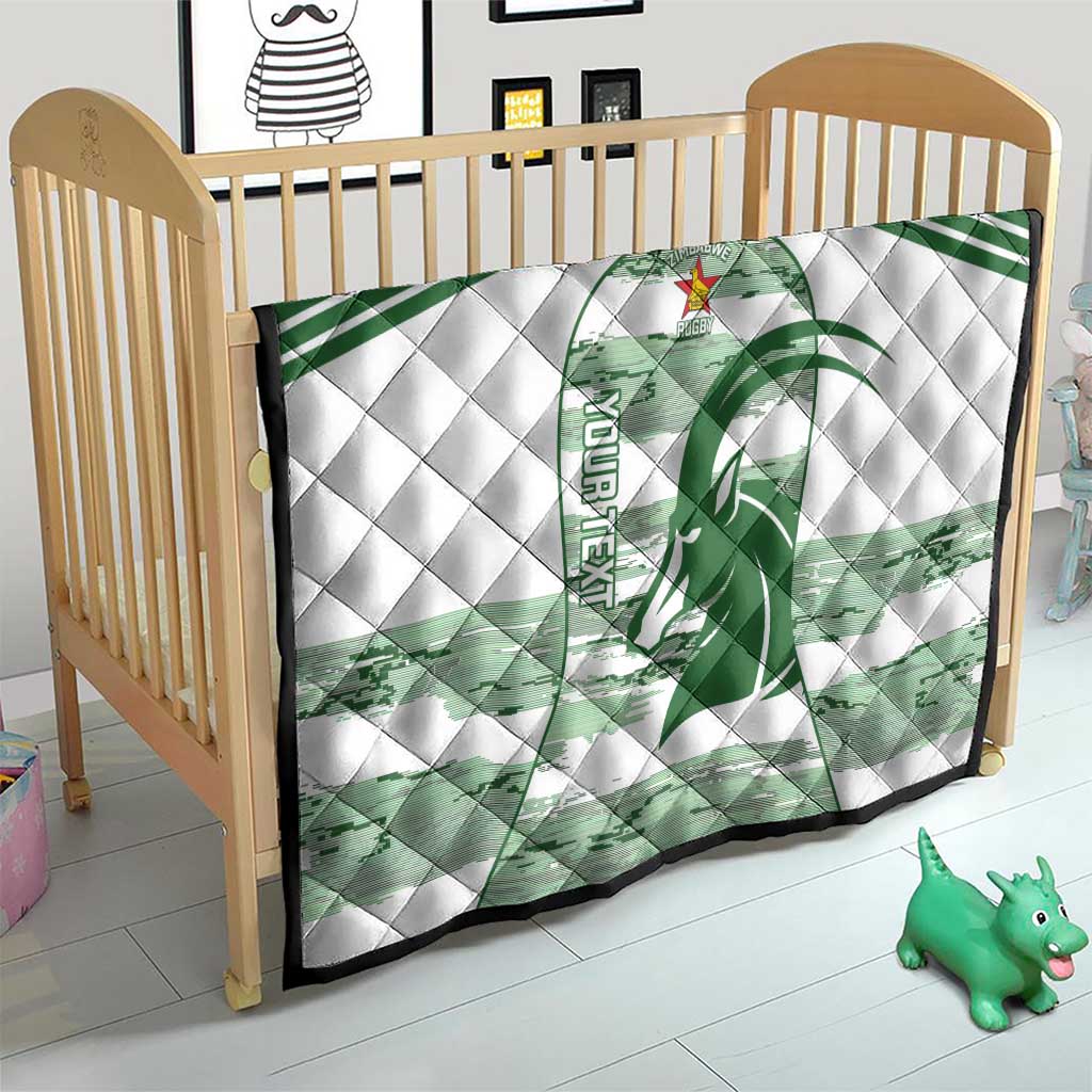 Zimbabwe Rugby Custom Quilt Come On Sables White Version - Wonder Print Shop