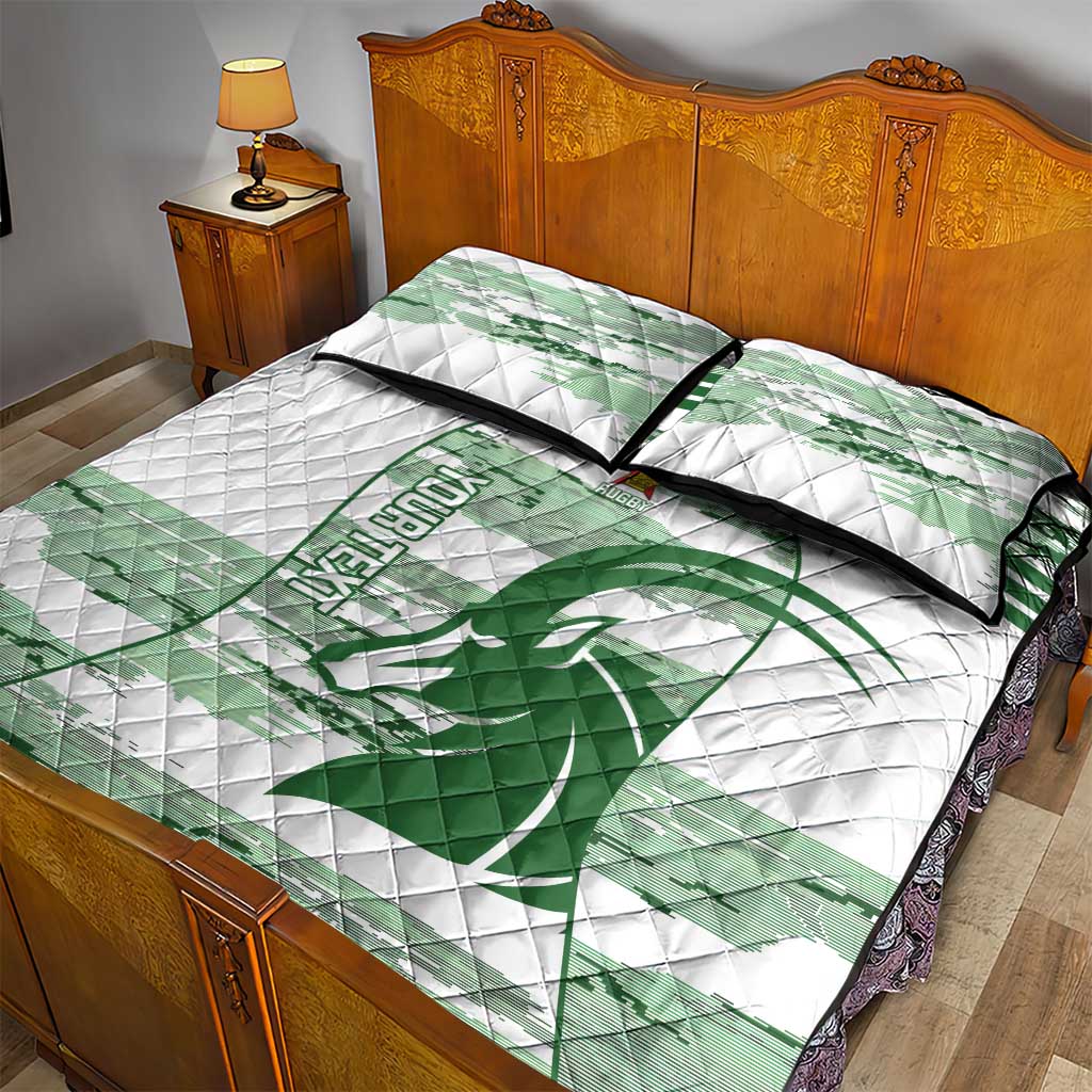 Zimbabwe Rugby Custom Quilt Bed Set Come On Sables White Version - Wonder Print Shop