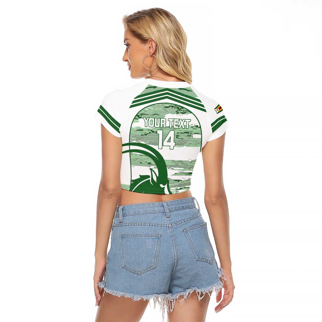 Zimbabwe Rugby Custom Raglan Cropped T Shirt Come On Sables White Version - Wonder Print Shop