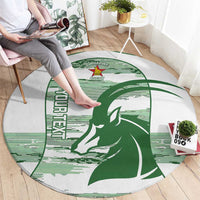 Zimbabwe Rugby Custom Round Carpet Come On Sables White Version - Wonder Print Shop