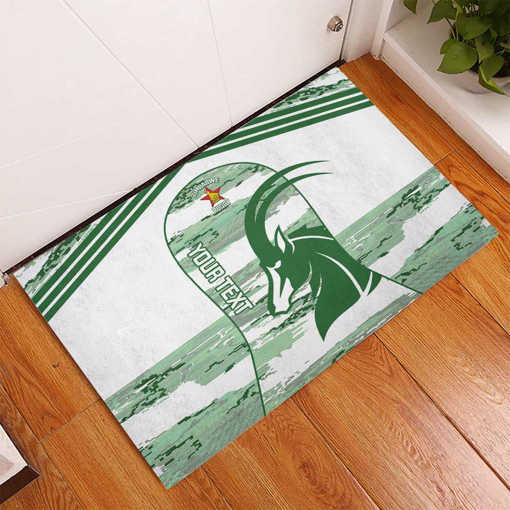 Zimbabwe Rugby Custom Rubber Doormat Come On Sables White Version - Wonder Print Shop