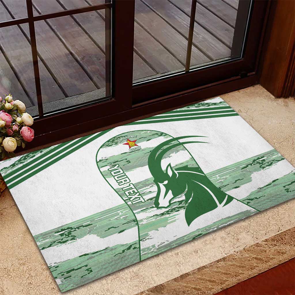 Zimbabwe Rugby Custom Rubber Doormat Come On Sables White Version - Wonder Print Shop