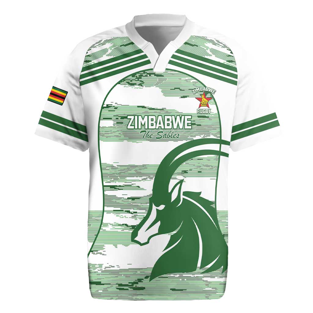 Zimbabwe Rugby Custom Rugby Jersey Come On Sables White Version - Wonder Print Shop