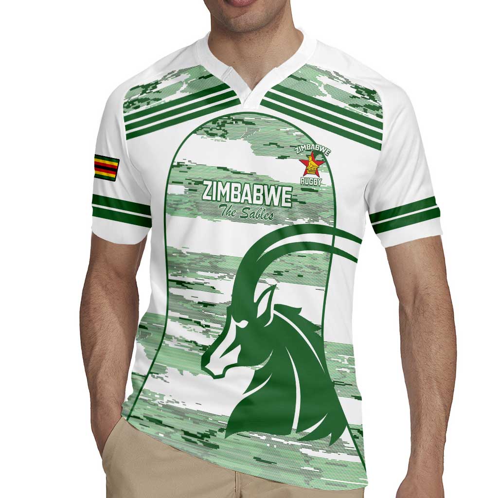 Zimbabwe Rugby Custom Rugby Jersey Come On Sables White Version - Wonder Print Shop