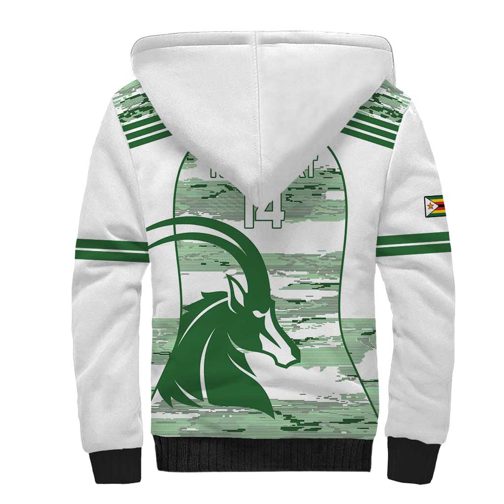 Zimbabwe Rugby Custom Sherpa Hoodie Come On Sables White Version - Wonder Print Shop