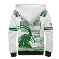 Zimbabwe Rugby Custom Sherpa Hoodie Come On Sables White Version - Wonder Print Shop