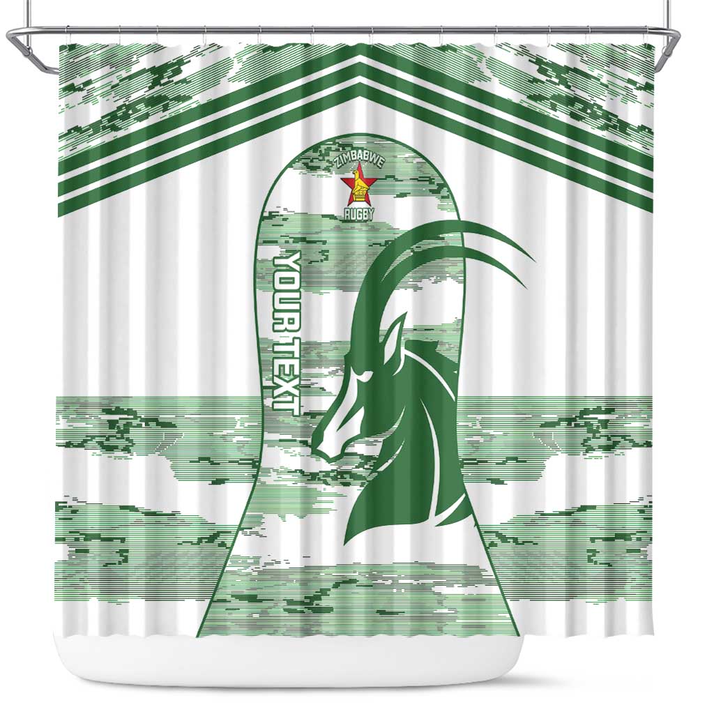 Zimbabwe Rugby Custom Shower Curtain Come On Sables White Version - Wonder Print Shop