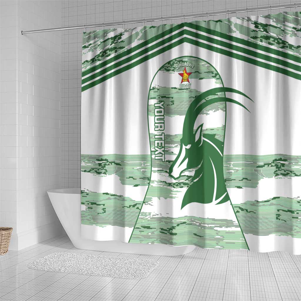 Zimbabwe Rugby Custom Shower Curtain Come On Sables White Version - Wonder Print Shop