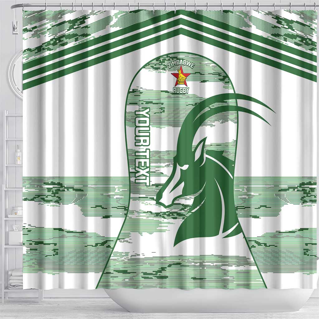 Zimbabwe Rugby Custom Shower Curtain Come On Sables White Version - Wonder Print Shop