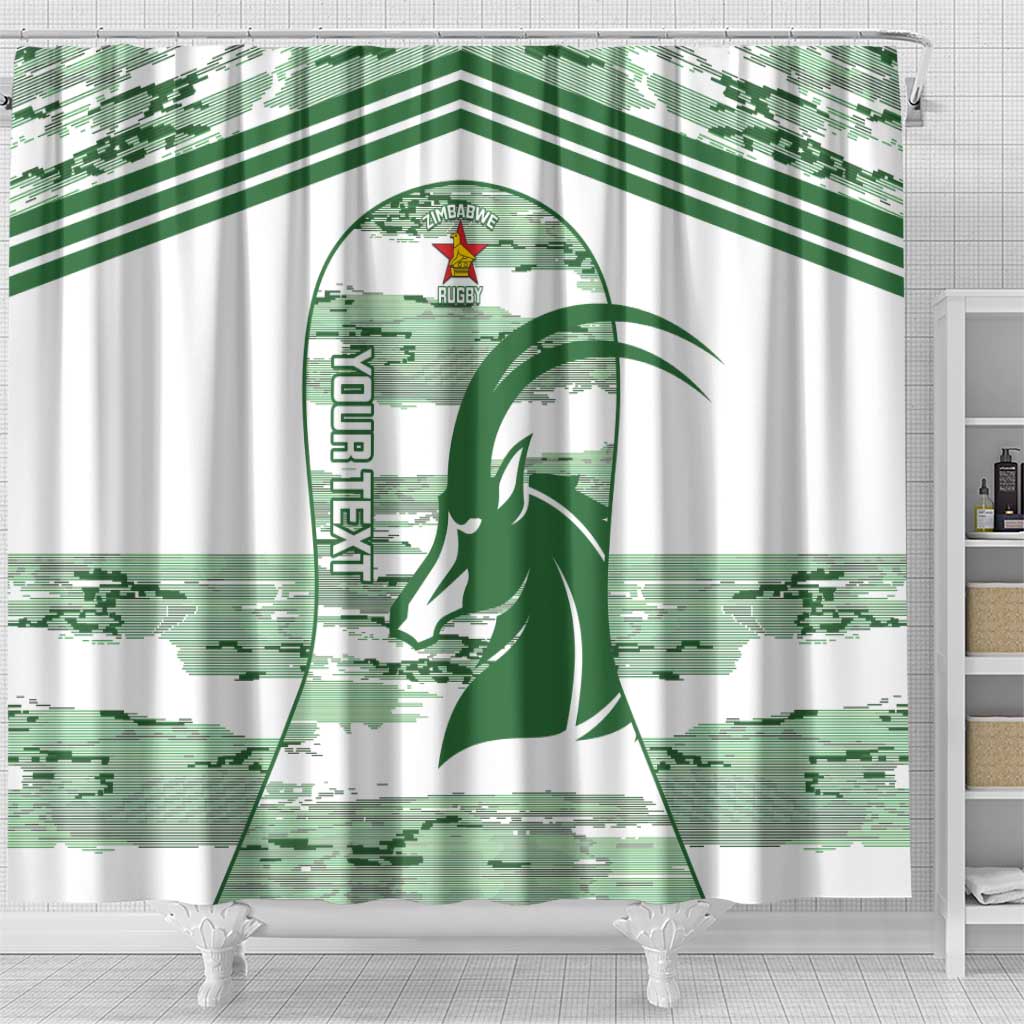 Zimbabwe Rugby Custom Shower Curtain Come On Sables White Version - Wonder Print Shop
