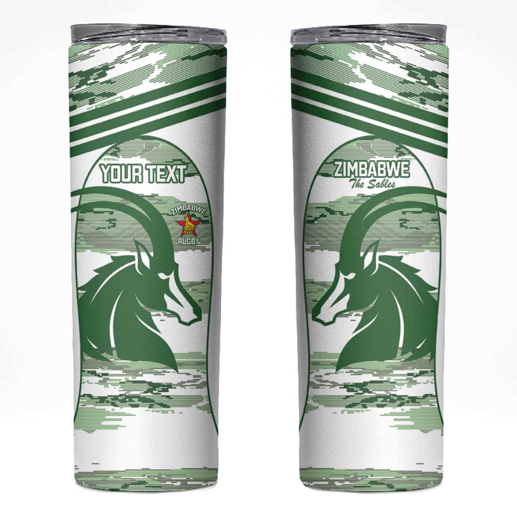 Zimbabwe Rugby Custom Skinny Tumbler Come On Sables White Version - Wonder Print Shop