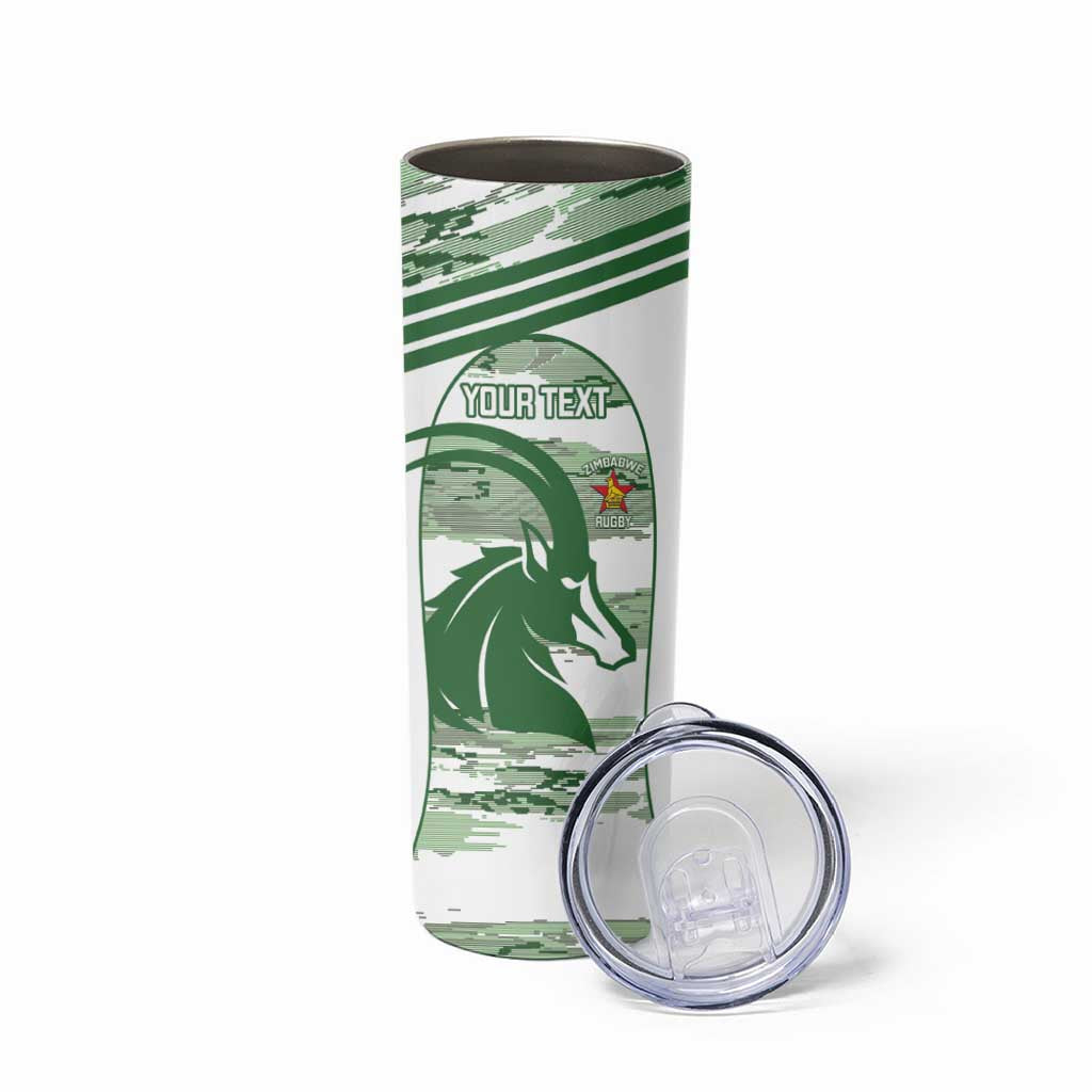 Zimbabwe Rugby Custom Skinny Tumbler Come On Sables White Version - Wonder Print Shop