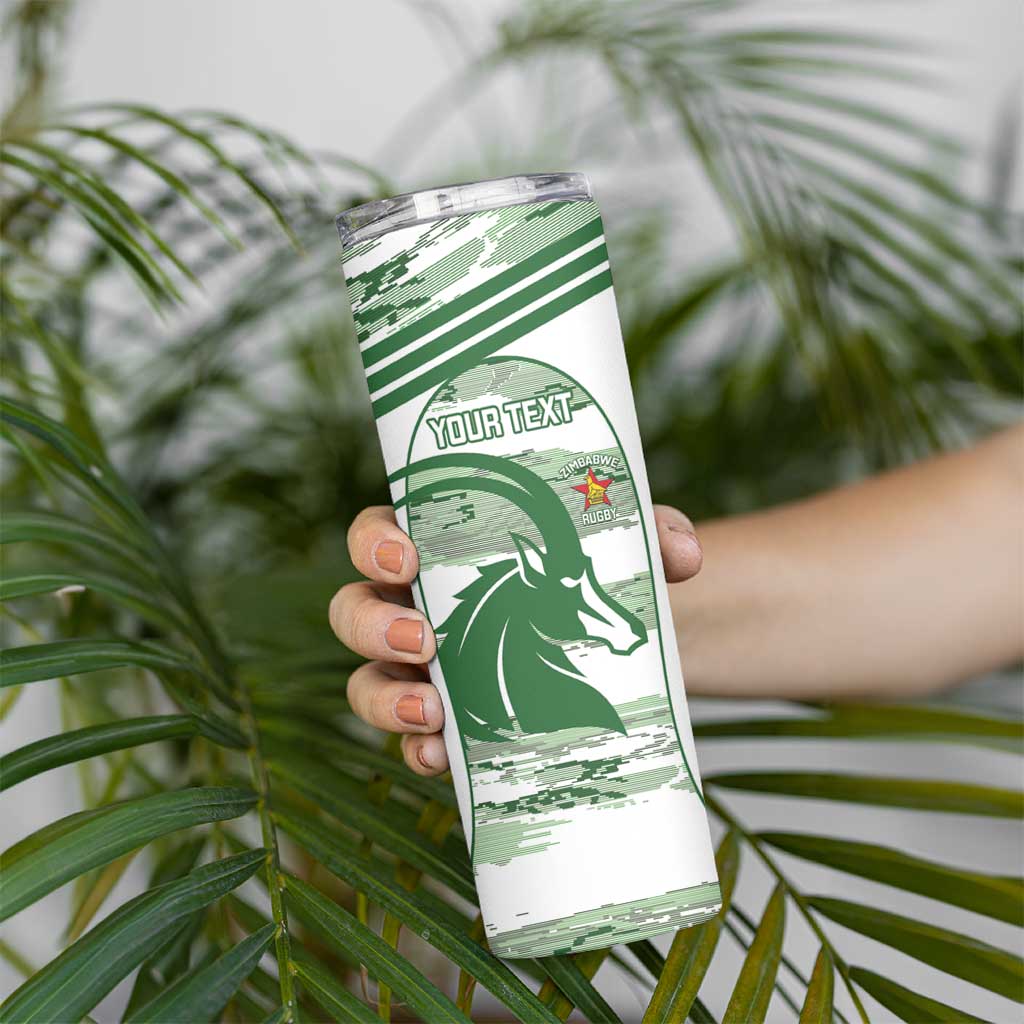 Zimbabwe Rugby Custom Skinny Tumbler Come On Sables White Version - Wonder Print Shop