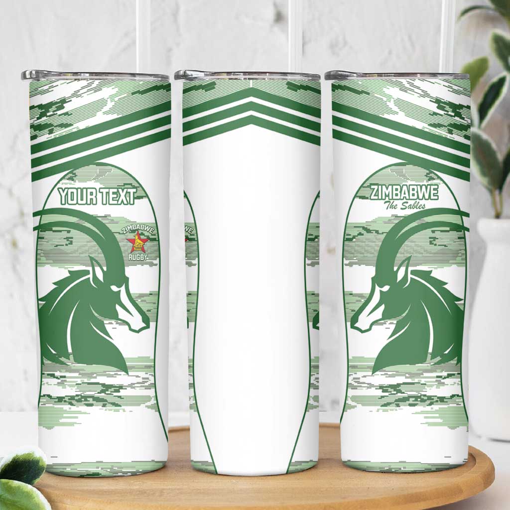 Zimbabwe Rugby Custom Skinny Tumbler Come On Sables White Version - Wonder Print Shop