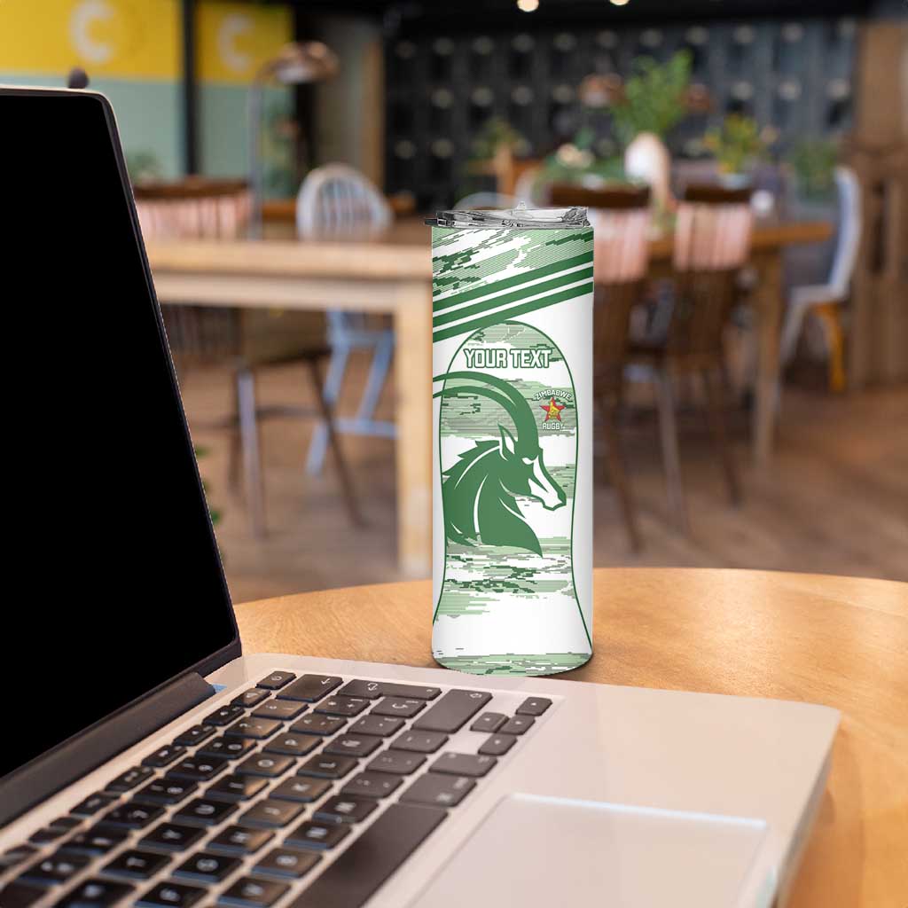 Zimbabwe Rugby Custom Skinny Tumbler Come On Sables White Version - Wonder Print Shop