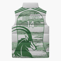Zimbabwe Rugby Custom Sleeveless Puffer Jacket Come On Sables White Version - Wonder Print Shop