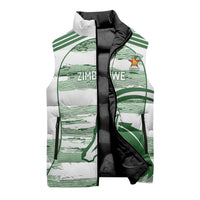 Zimbabwe Rugby Custom Sleeveless Puffer Jacket Come On Sables White Version - Wonder Print Shop
