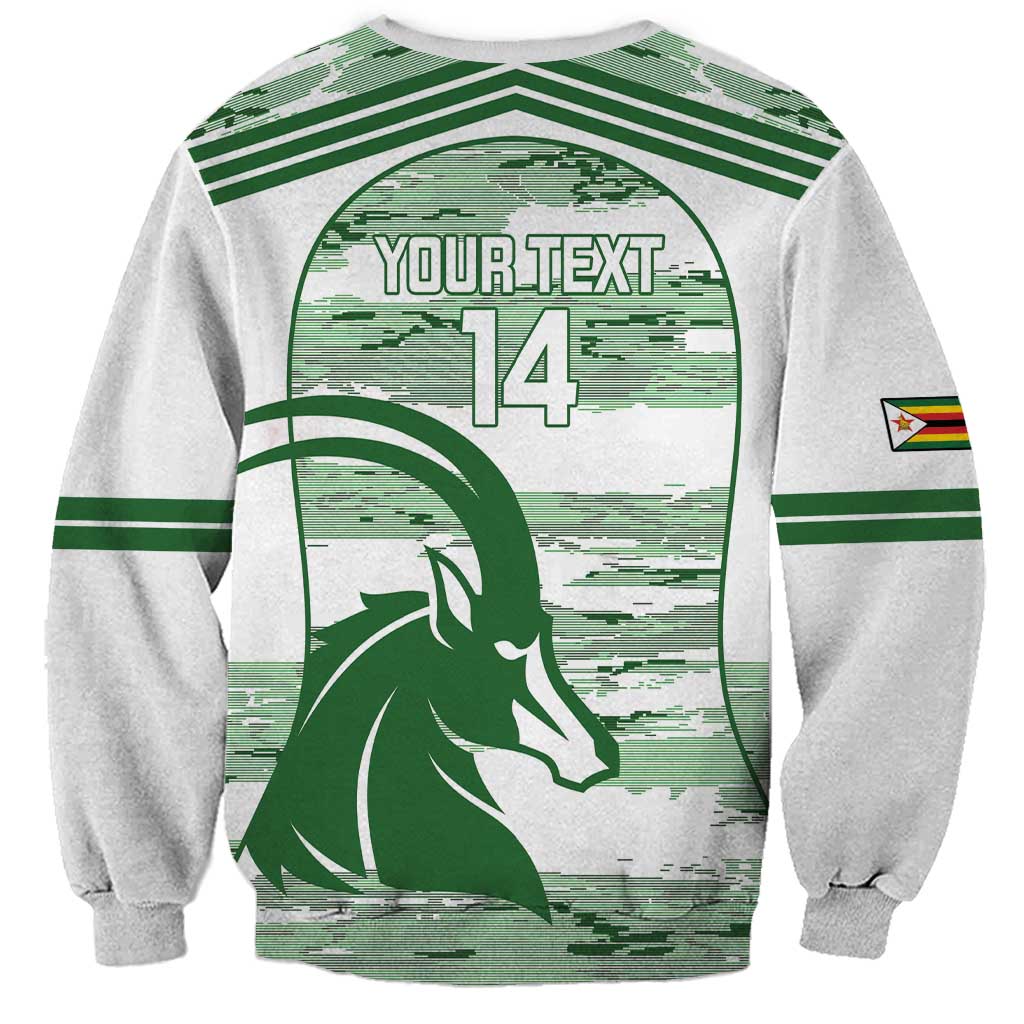 Zimbabwe Rugby Custom Sweatshirt Come On Sables White Version - Wonder Print Shop