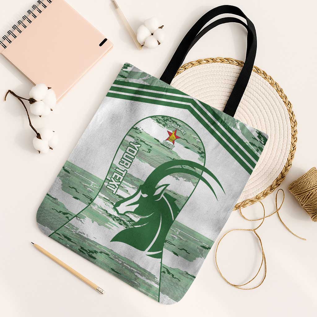Zimbabwe Rugby Custom Tote Bag Come On Sables White Version - Wonder Print Shop