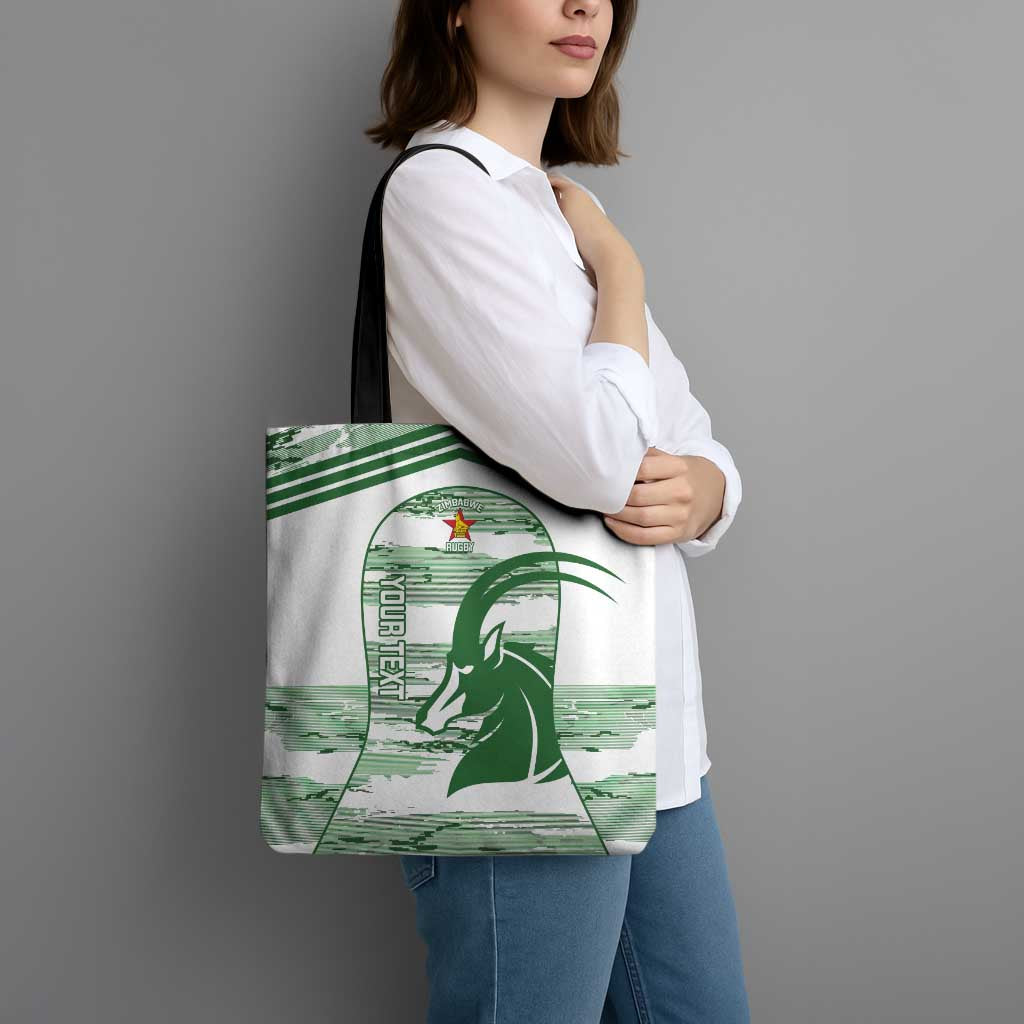 Zimbabwe Rugby Custom Tote Bag Come On Sables White Version - Wonder Print Shop