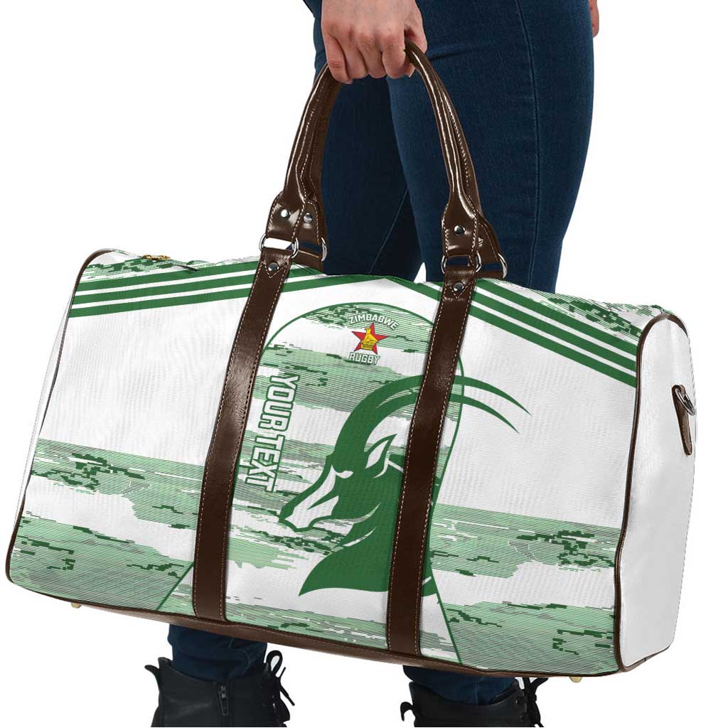 Zimbabwe Rugby Custom Travel Bag Come On Sables White Version - Wonder Print Shop