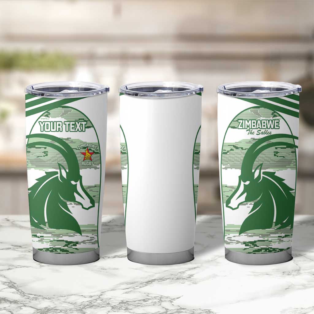 Zimbabwe Rugby Custom Tumbler Cup Come On Sables White Version - Wonder Print Shop