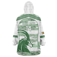 Zimbabwe Rugby Custom Wearable Blanket Hoodie Come On Sables White Version - Wonder Print Shop