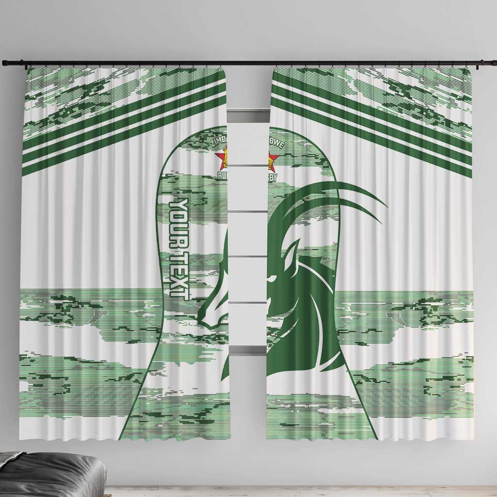 Zimbabwe Rugby Custom Window Curtain Come On Sables White Version - Wonder Print Shop