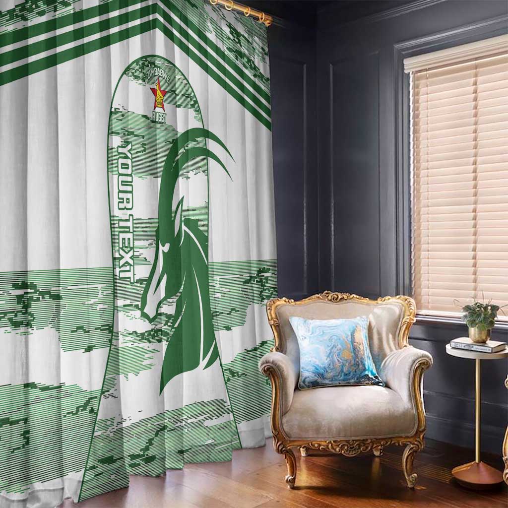 Zimbabwe Rugby Custom Window Curtain Come On Sables White Version - Wonder Print Shop